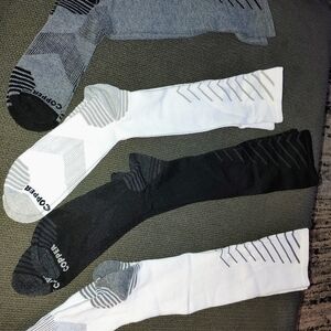 Copper Fit Men's Athletic Crew Socks - Black, White, Gray